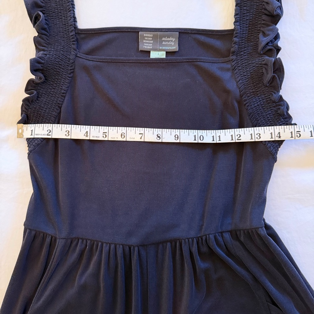 Anthropologie Saturday Sunday Billie Ruffle Sleeveless Ribbed Jumpsuit Small - Picture 7 of 8